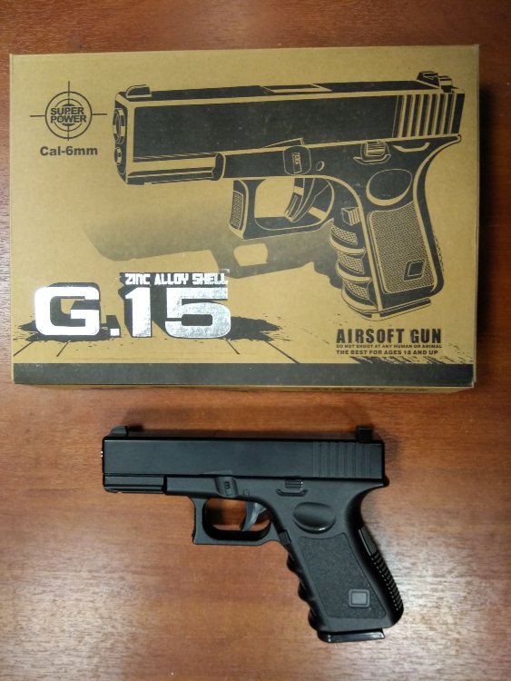 Детский пневматический пистолет Glock 17 детский металл. G.15