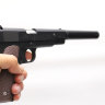 Детский пневматический пистолет на пульках Colt Classic металлический с глушителем C.1911A+