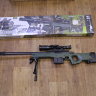 Детская Снайперская пневматическая винтовка М-24GL с глушителем (оптический и лазерным прицел 110 см)No.0788 (коробка