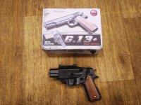 пистолет Colt 1911 пневматический из металла Galaxy G.13+ с кобурой