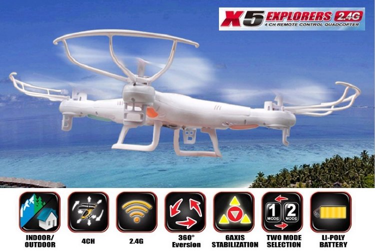 Радиоуправляемый квадрокоптер Syma X5 Explorers 4CH 2.4G (без видеокамеры)