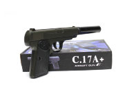 Пистолет детский пневматический  Browning с глушителем Airsoft Gun металлический C.17A+